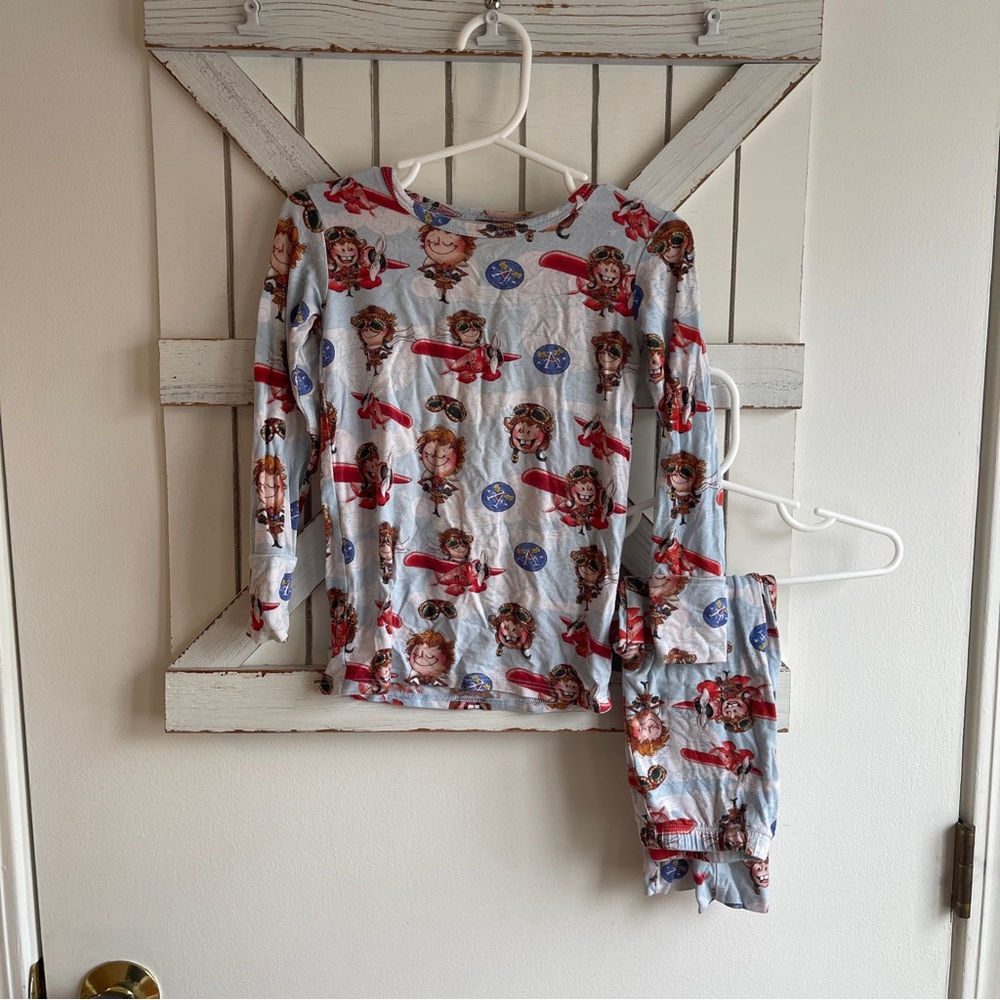 Posh Peanut Amelia Earheart Airplane Bamboo Pajama Set